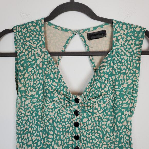 Numph Dress Skater Animal Print Spotted Button Sundress Boho Summer Size 38 - Picture 2 of 14